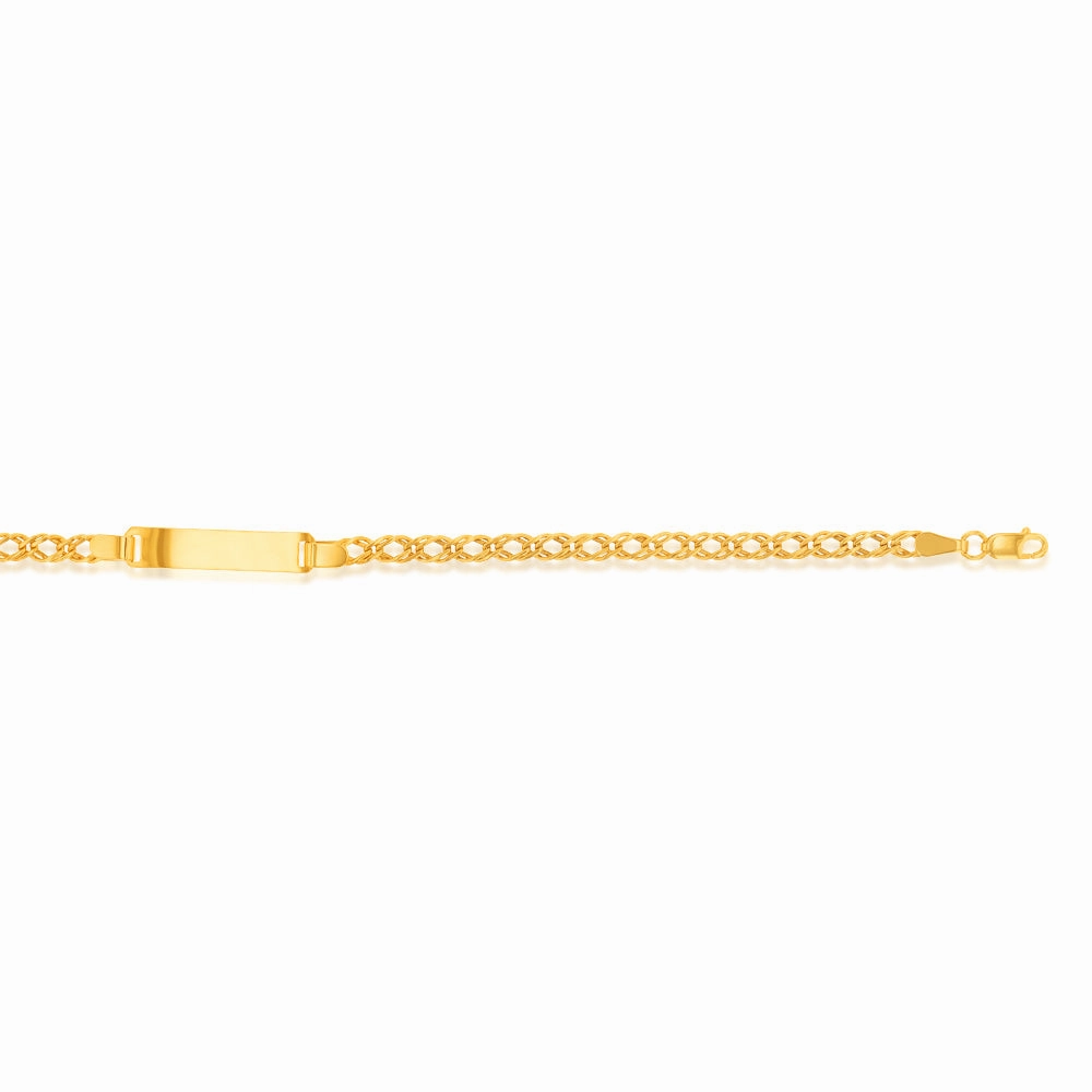 9ct Yellow Gold Silver Filled ID Extender 19cm Curb Bracelet