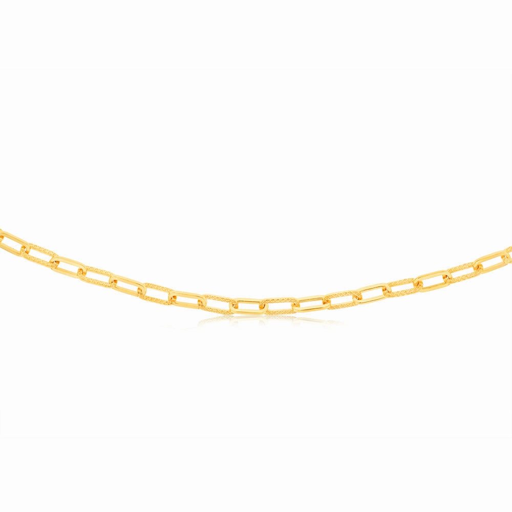 9ct Yellow Gold Silver filled Square Rolo 42cm Chain