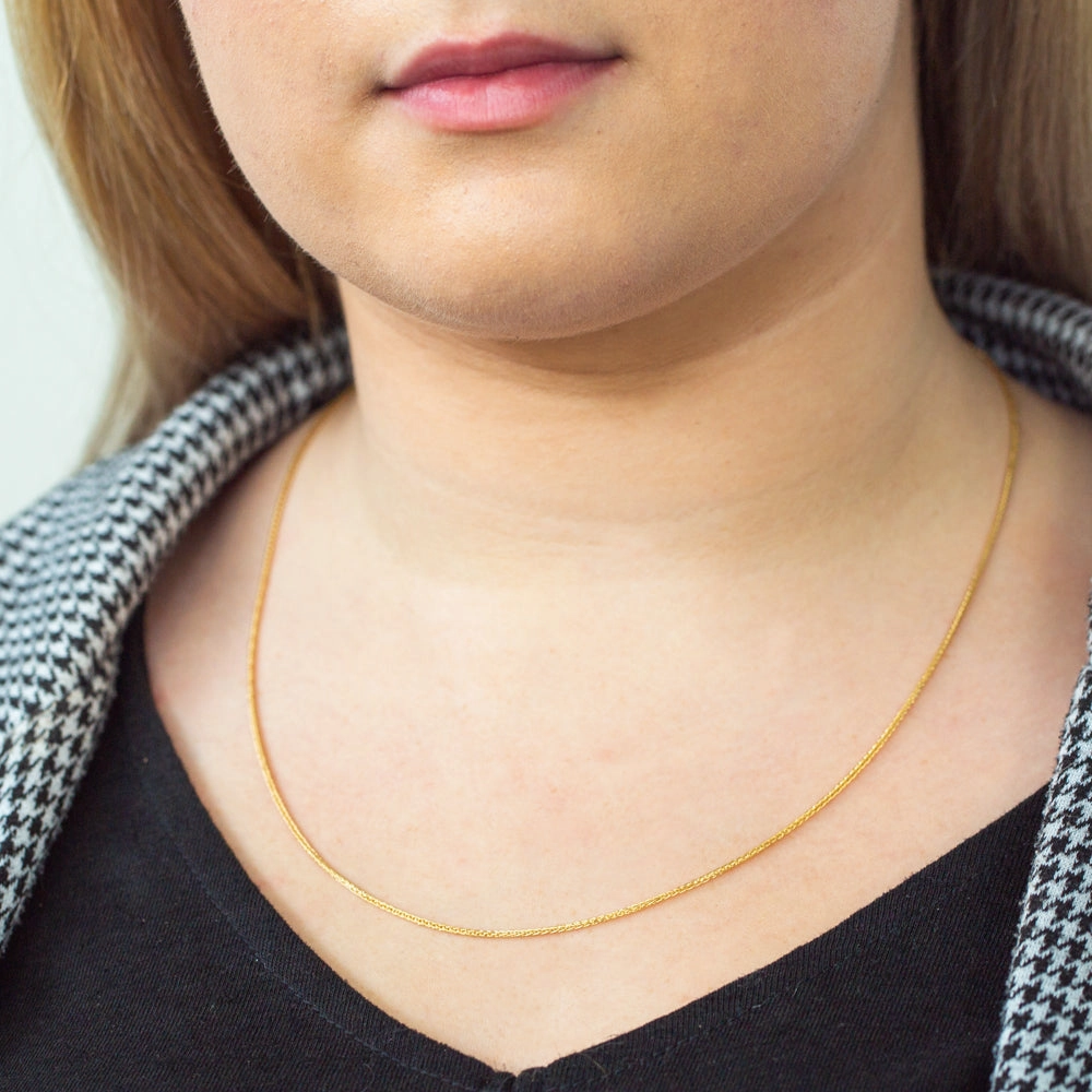 9ct Yellow Gold Silver Filled Wheat Extend 55cm Chain