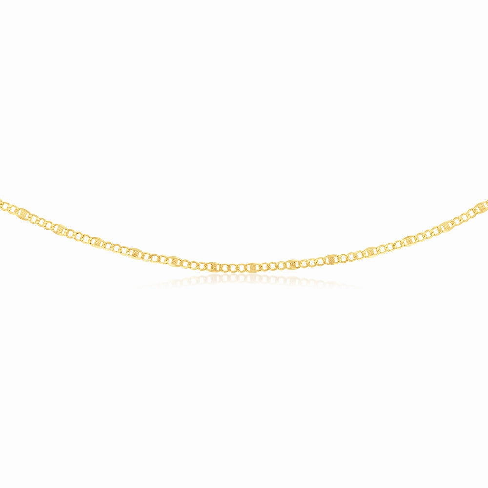 9ct Yellow Gold Silverfilled 1:3 Curb Anch 80 Gauge 50cm Chain
