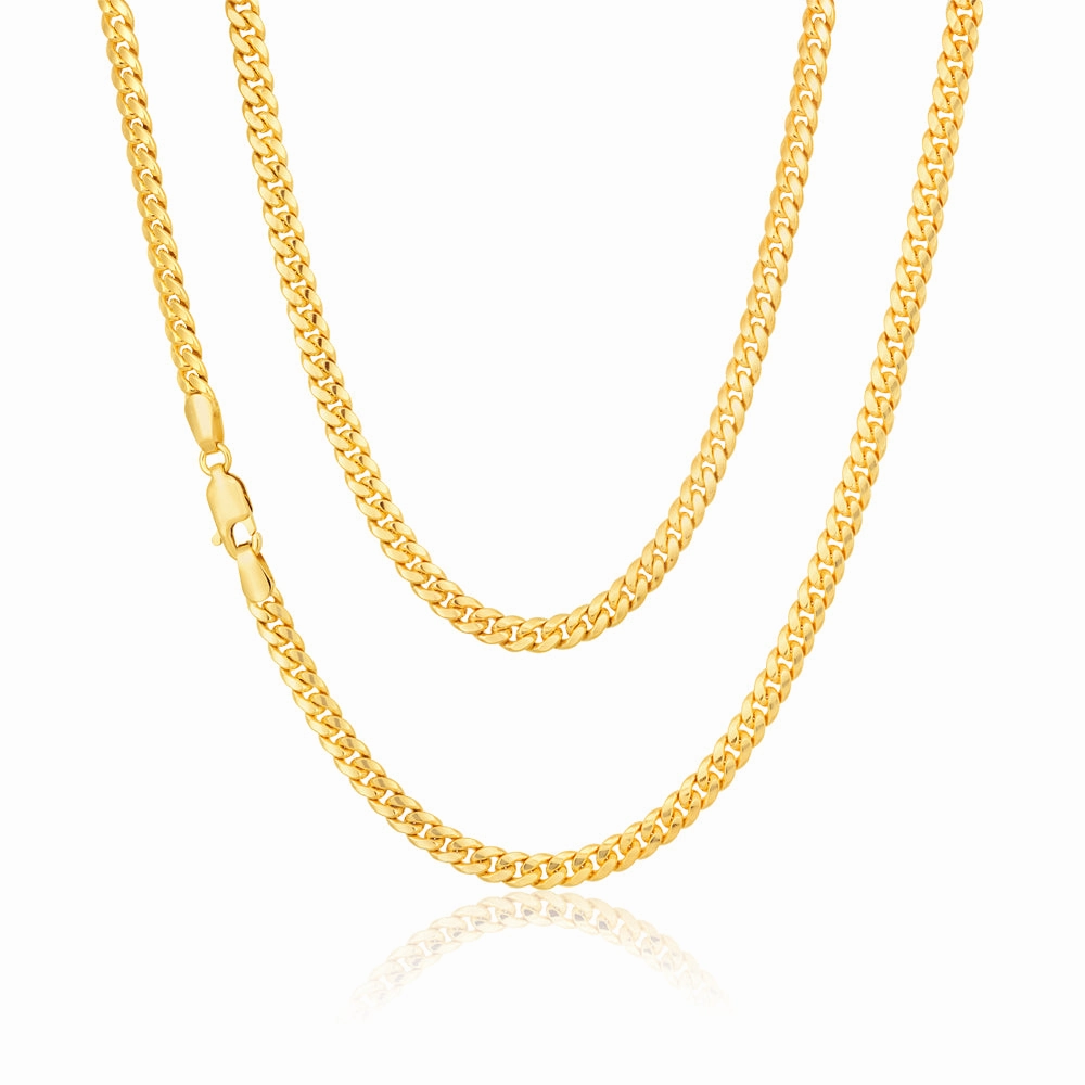 9ct Yellow Gold Silverfilled 45cm Curb Chain