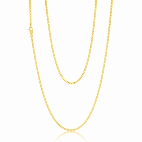 9ct Yellow Gold Silverfilled 60 Gauge Curb 70cm Chain