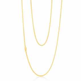 9ct Yellow Gold Silverfilled 60 Gauge Curb 80cm Chain