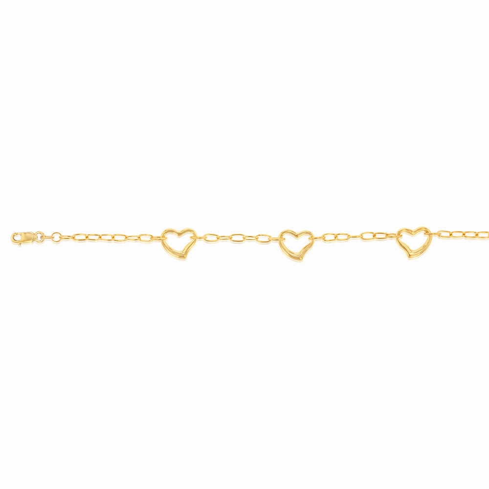 9ct Yellow Gold Silverfilled 65 Gauge Fancy 16cm Bracelet
