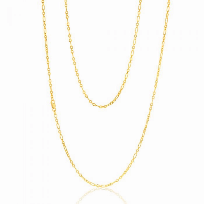 9ct Yellow Gold Silverfilled 65 Gauge Fancy 70cm Chain