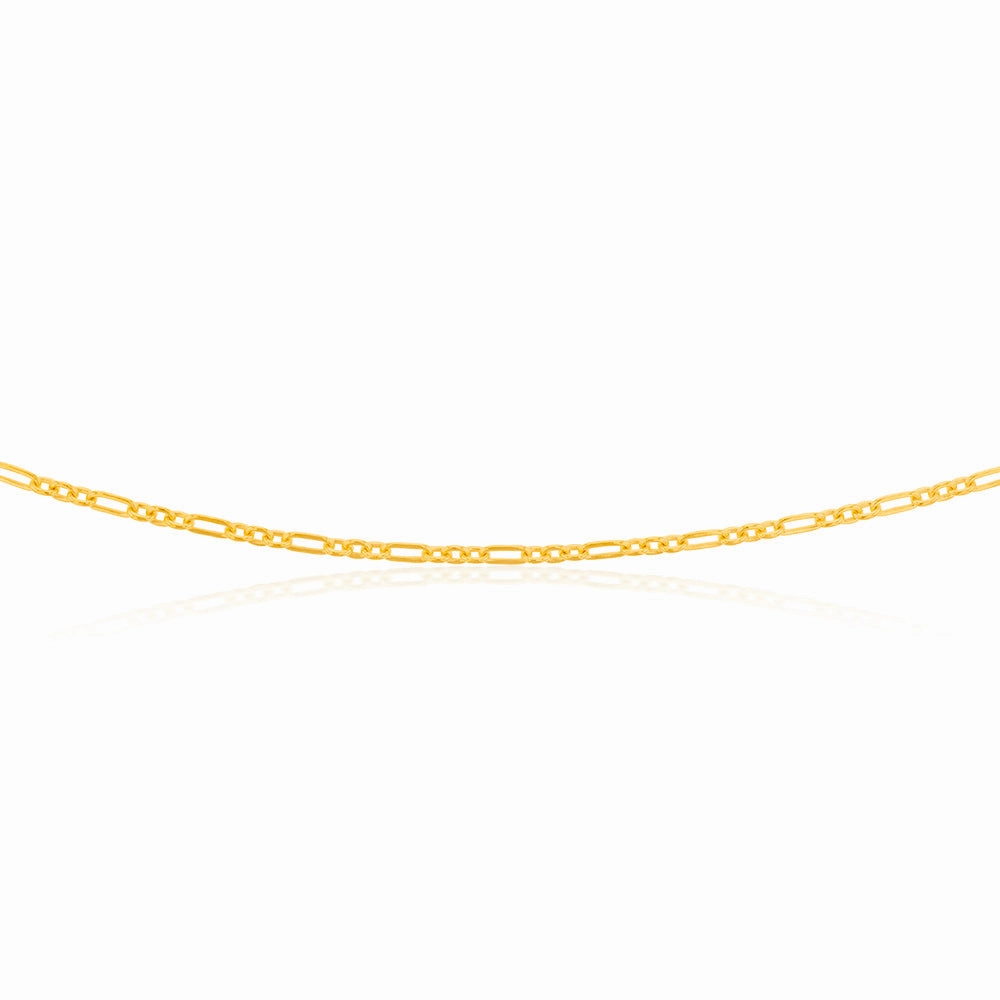 9ct Yellow Gold Silverfilled 65 Gauge Fancy 70cm Chain