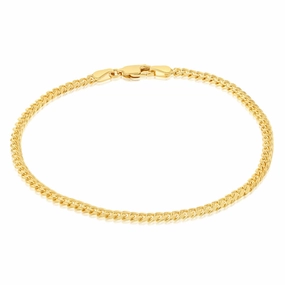 9ct Yellow Gold Silverfilled 80 Gauge Curb 19cm Bracelet