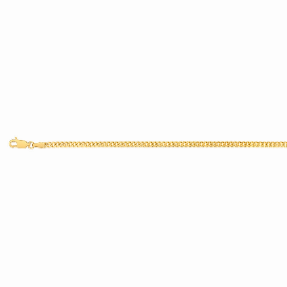 9ct Yellow Gold Silverfilled 80 Gauge Curb 19cm Bracelet