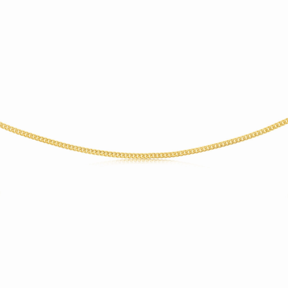 9ct Yellow Gold Silverfilled 80 Gauge Curb 45cm Chain