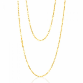 9ct Yellow Gold Silverfilled 80 Gauge Fancy 70cm Chain