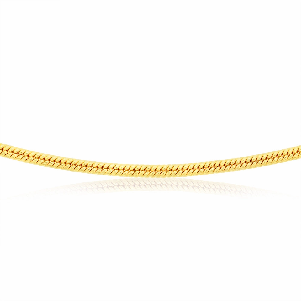 9ct Yellow Gold Silverfilled 90 Gauge 45cm Snake Chain