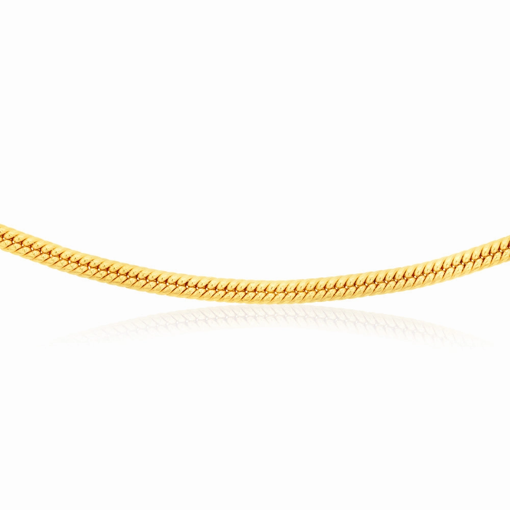9ct Yellow Gold Silverfilled 90 Gauge 45cm Snake Chain