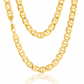 9ct Yellow Gold Silverfilled Anchor 55cm Chain