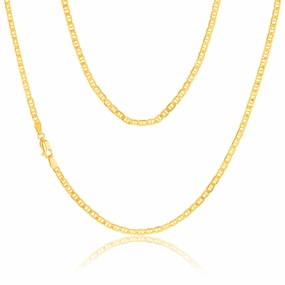 9ct Yellow Gold Silverfilled Anchor 80Gauge 50cm Chain