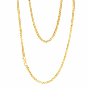 9ct Yellow Gold Silverfilled Box 45cm Chain