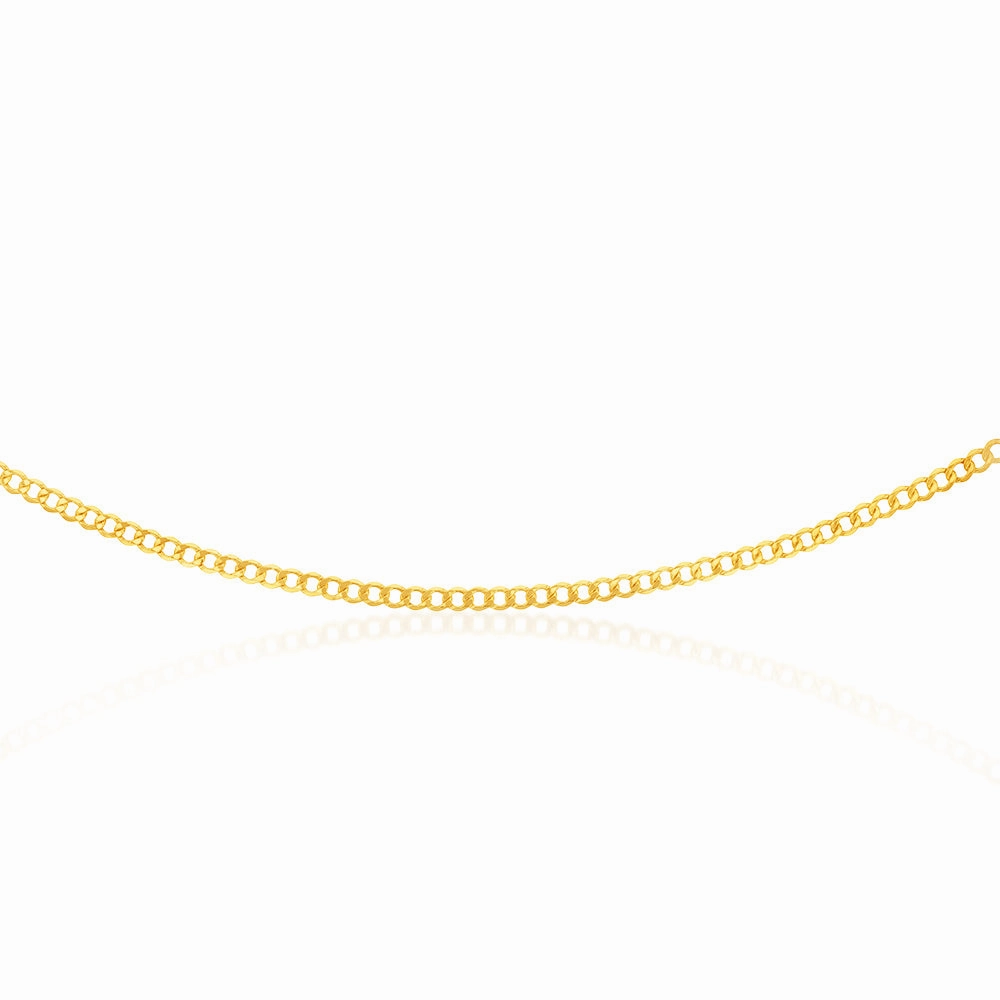9ct Yellow Gold Silverfilled Diamond Cut Curb 100Gauge 60cm Chain