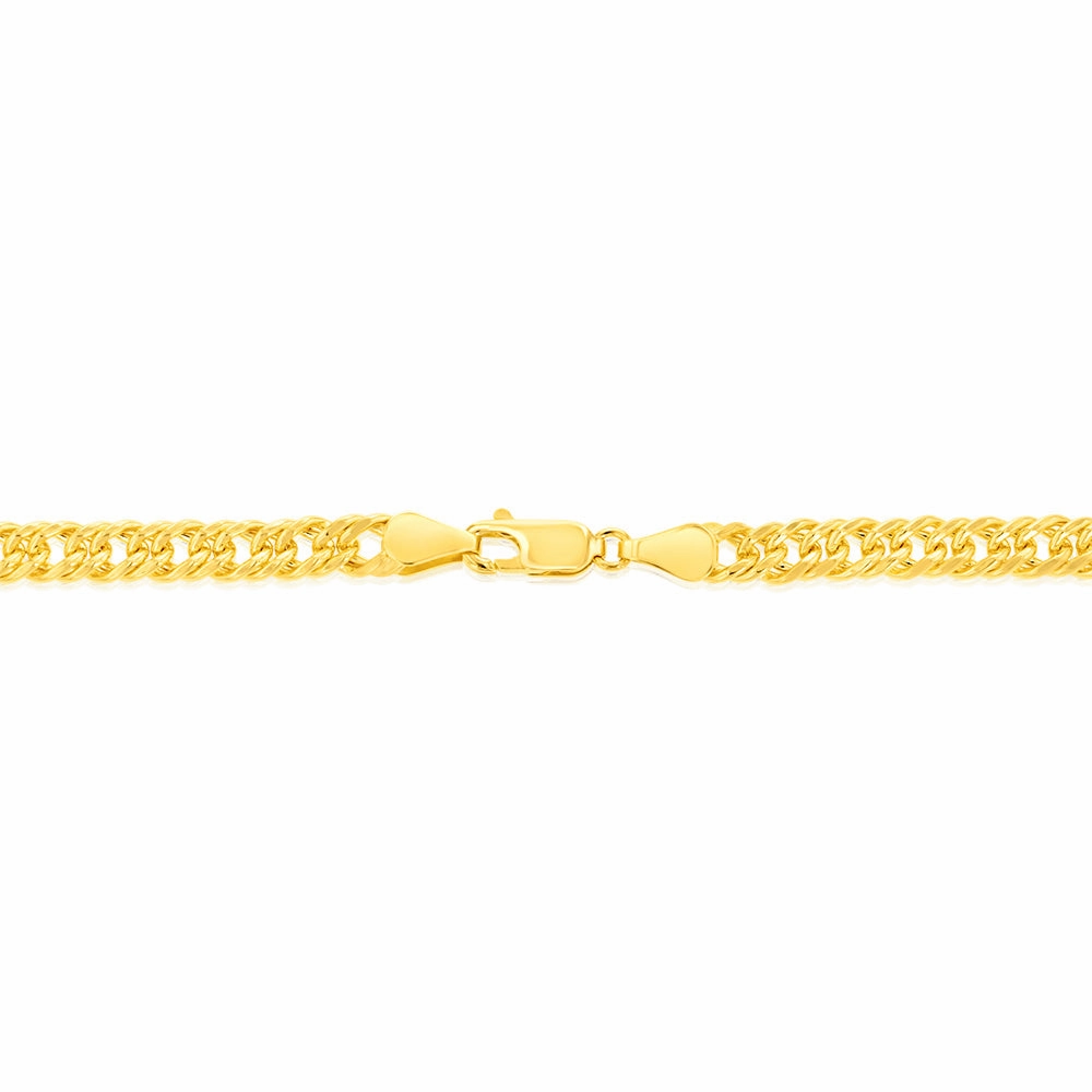9ct Yellow Gold Silverfilled Double Concave 100 Gauge Curb 50cm Chain