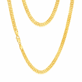 9ct Yellow Gold Silverfilled Double Concave 120 Gauge Curb 50cm Chain