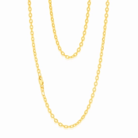 9ct Yellow Gold Silverfilled Fancy 45cm Chain