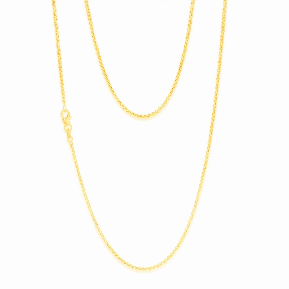 9ct Yellow Gold Silverfilled Fancy 50cm Chain