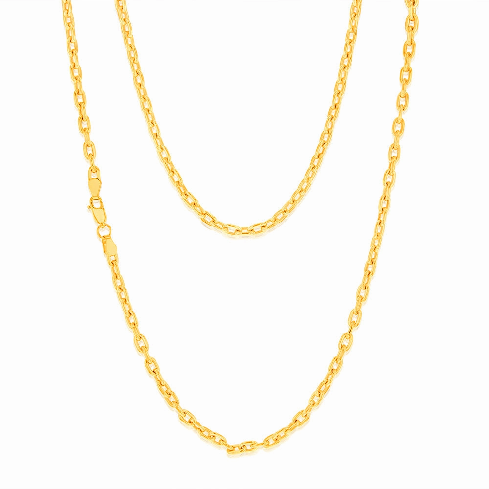 9ct Yellow Gold Silverfilled Fancy 55cm Chain