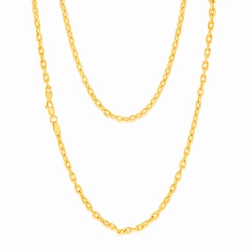 9ct Yellow Gold Silverfilled Fancy 55cm Chain