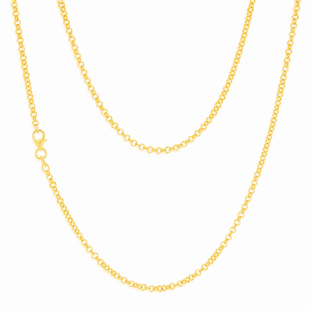 9ct Yellow Gold Silverfilled Fancy Belcher 50cm Chain