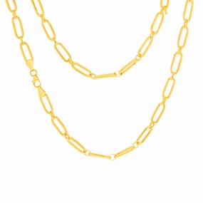 9ct Yellow Gold Silverfilled Fancy Elongated Link Belcher 45cm Chain
