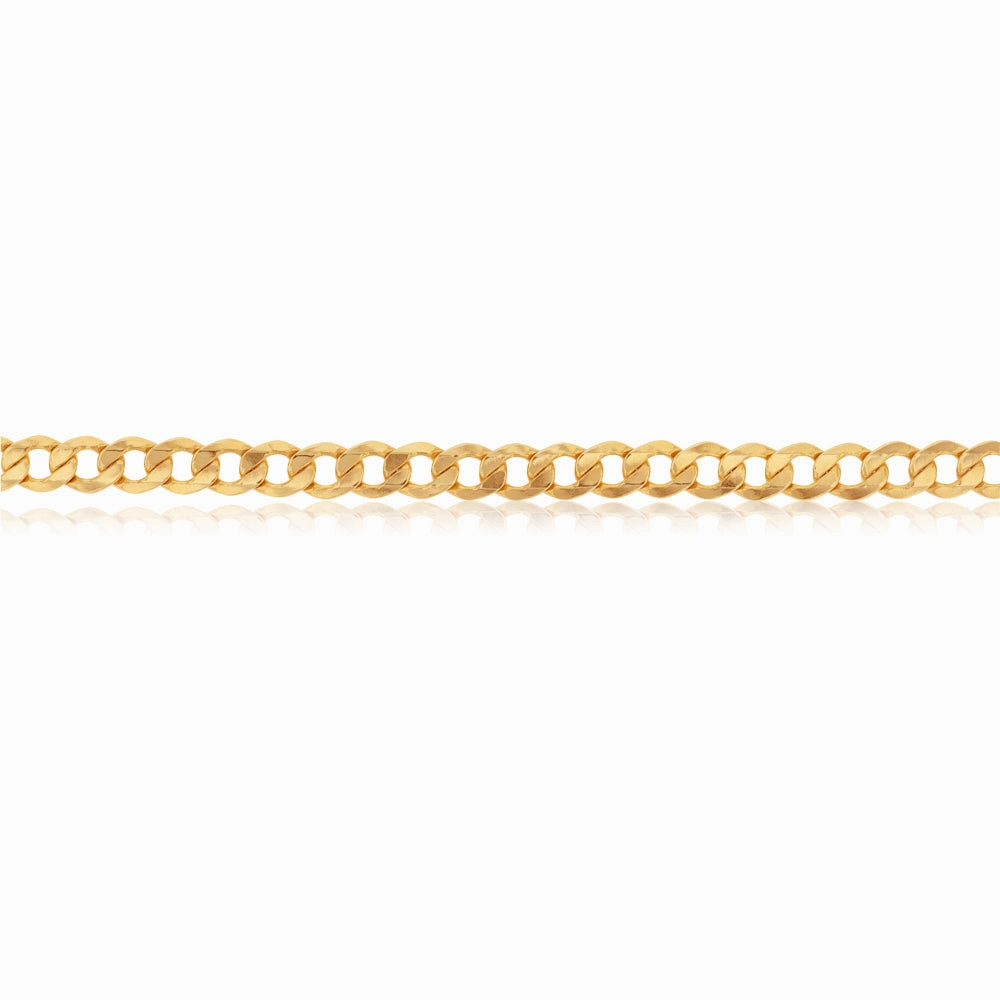 9ct Yellow Gold Silverfilled Flat curb 160 Gauge 55cm Chain