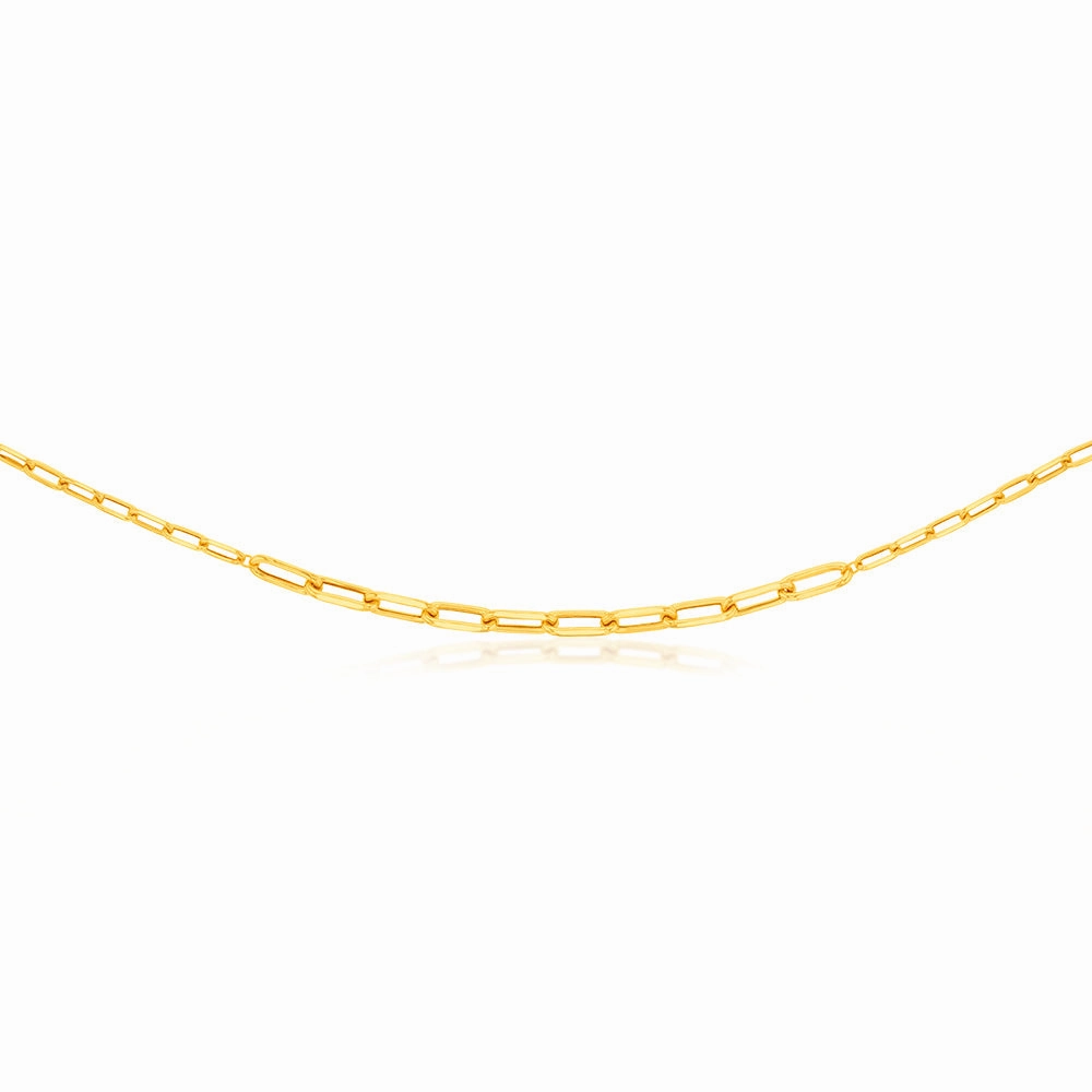 9ct Yellow Gold Silverfilled Paperclip 60cm Chain