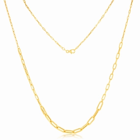 9ct Yellow Gold Silverfilled Paperclip 60cm Chain