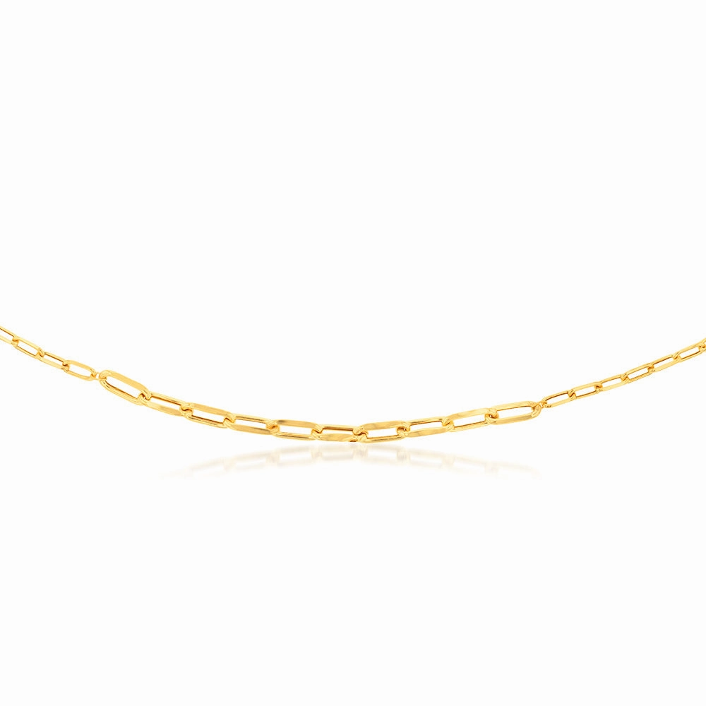 9ct Yellow Gold Silverfilled Paperclip Chain