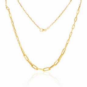 9ct Yellow Gold Silverfilled Paperclip Chain