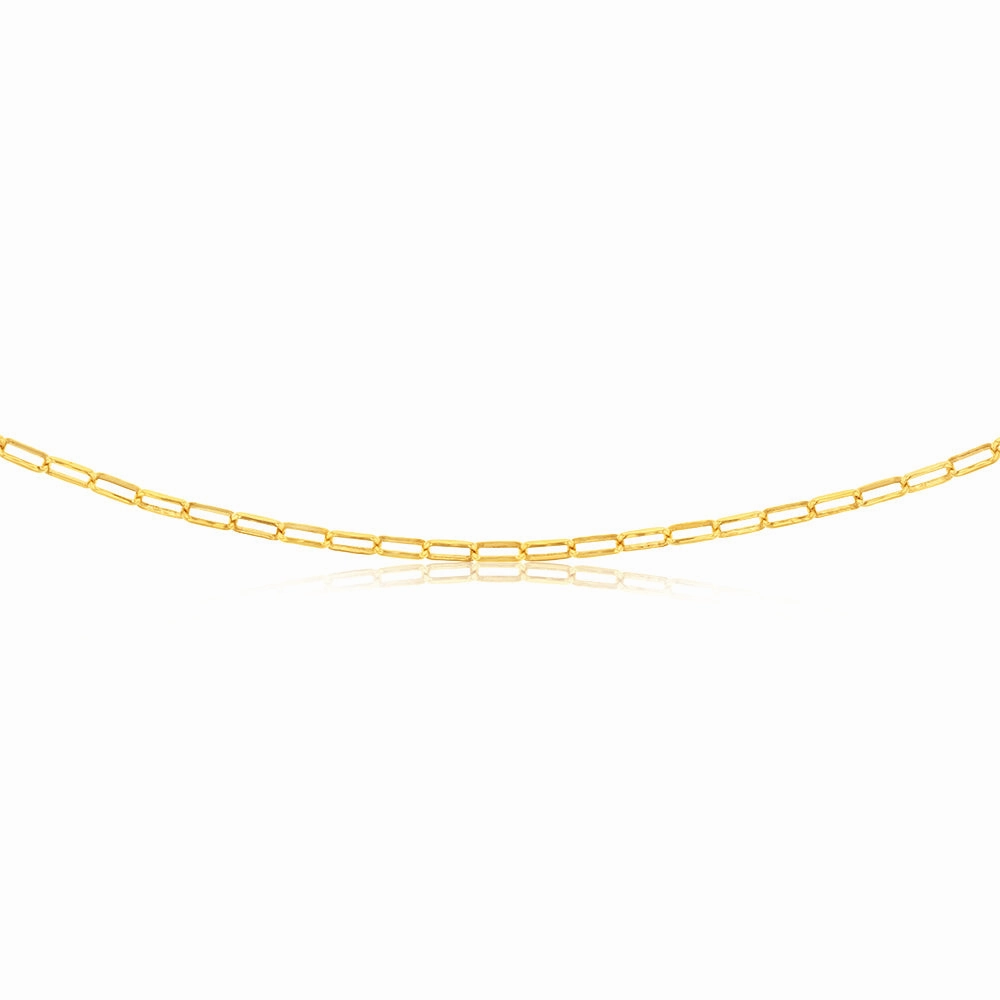 9ct Yellow Gold Silverfilled Small Paperclip 60cm Chain
