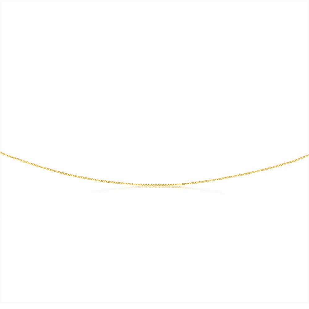 9ct Yellow Gold Silverfilled Trace 25 Gauge 50cm Chain