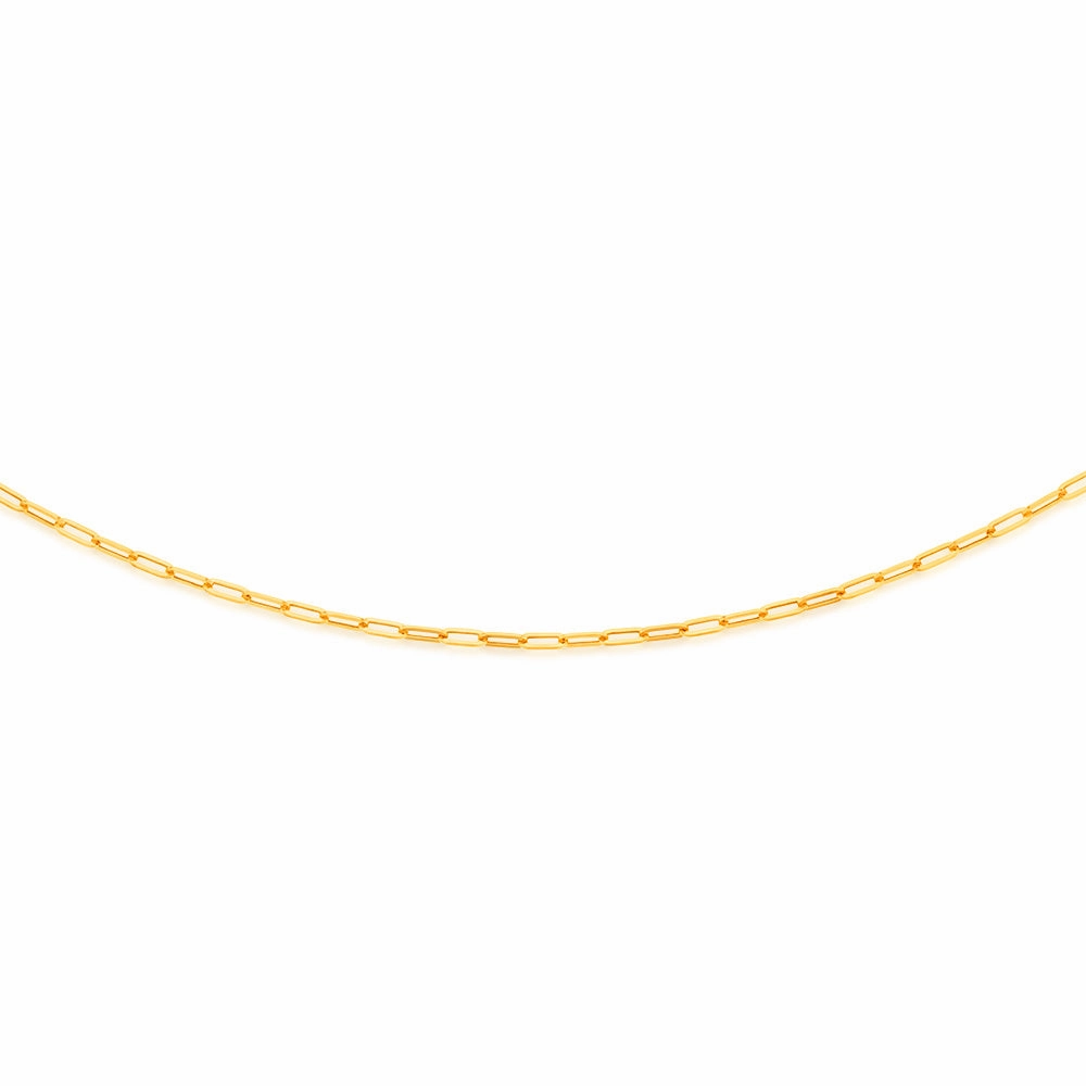 9ct Yellow Gold Small Paperclip 45cm Chain