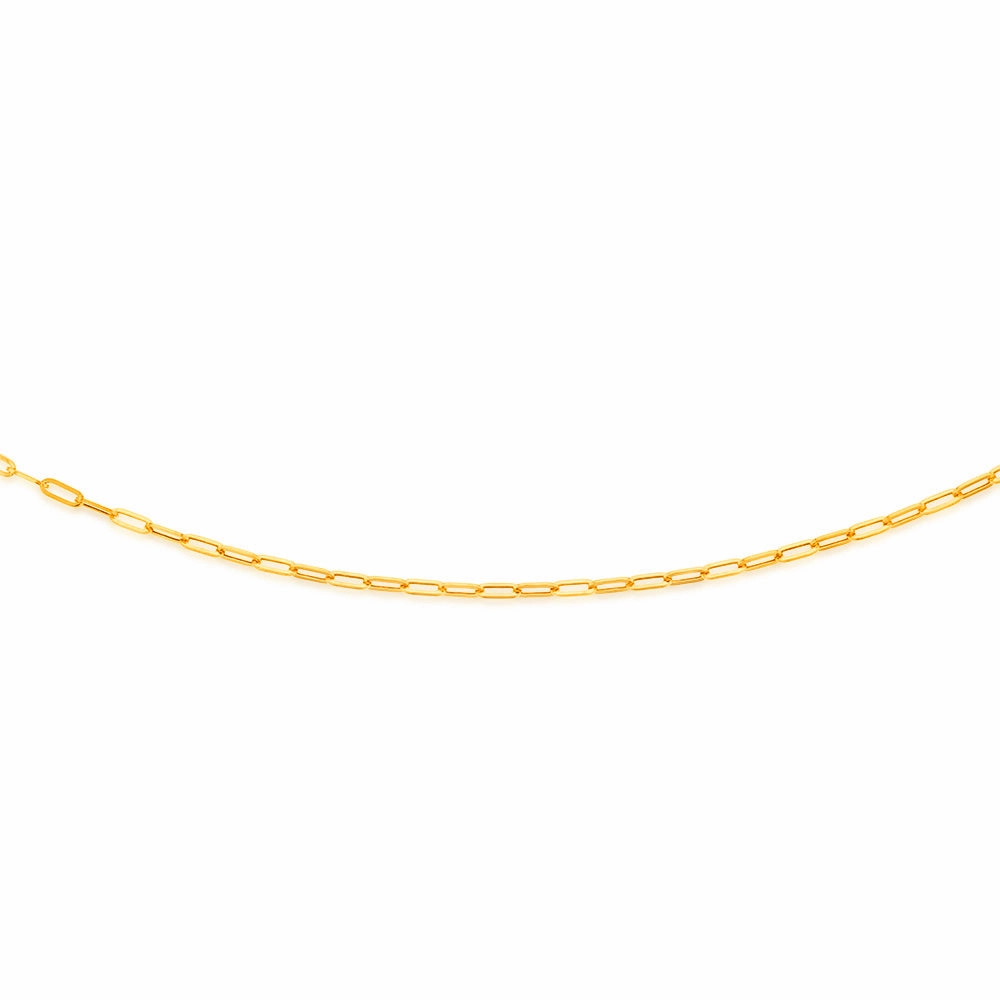 9ct Yellow Gold Small Paperclip 60cm Chain