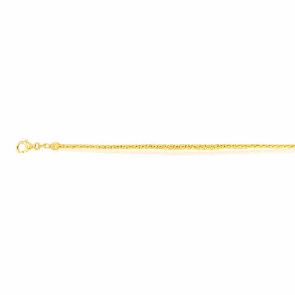 9ct Yellow Gold Sparkling Memory Omega 16 3cm Bracelet