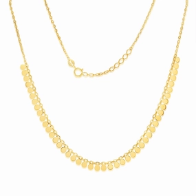 9ct Yellow Gold Tiny Disc charm 40cm Choker Chain