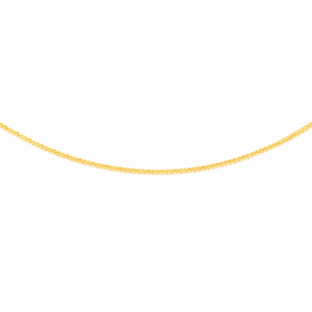 9ct Yellow Gold Wheat Diamond Cut 50 Gauge 50cm Chain