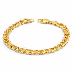 9ct Yellow Heavy Solid Gold Curb 21cm Bracelet 200 gauge