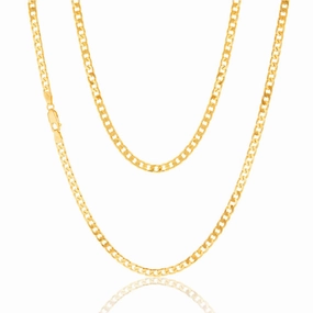 9ct Yellow Solid Gold 120 Gauge Curb 55cm Chain