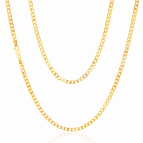 9ct Yellow Solid Gold 120 Gauge Curb 60cm Chain