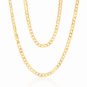 9ct Yellow Solid Gold 150 Gauge Curb 55cm Chain