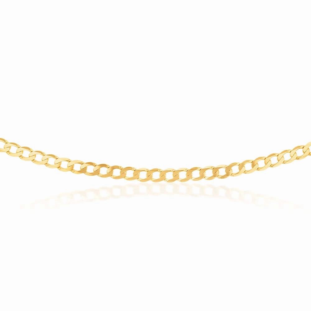 9ct Yellow Solid Gold 150 Gauge Curb 55cm Chain