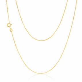 9ct Yellow Solid Gold 15 Gauge Box 41cm Chain
