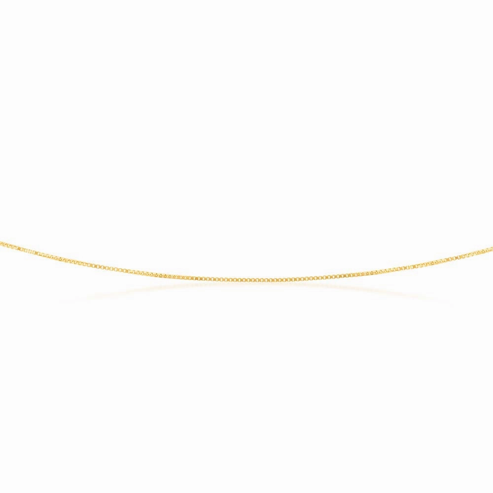 9ct Yellow Solid Gold 15 Gauge Box 41cm Chain