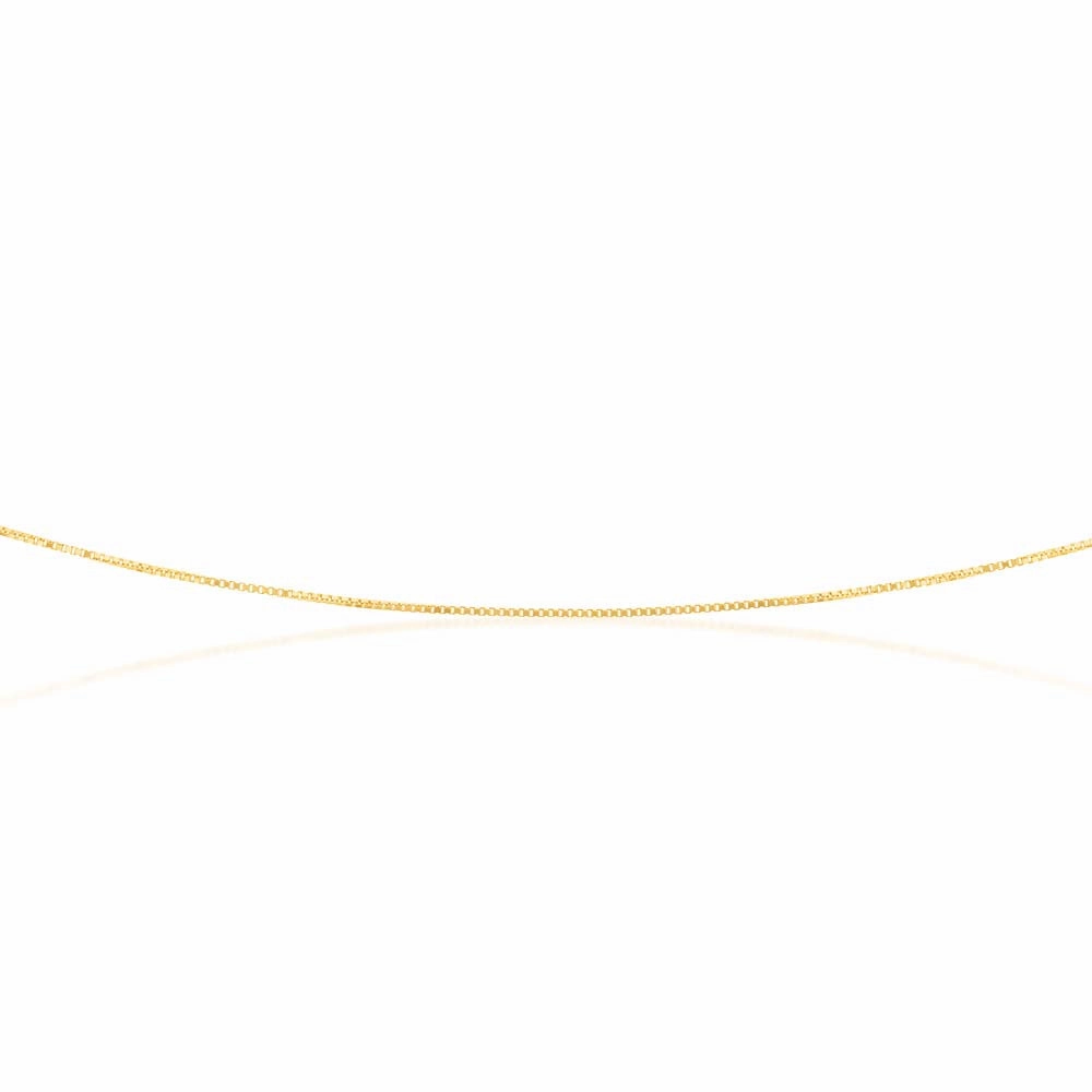 9ct Yellow Solid Gold 15 Gauge Box 51cm Chain