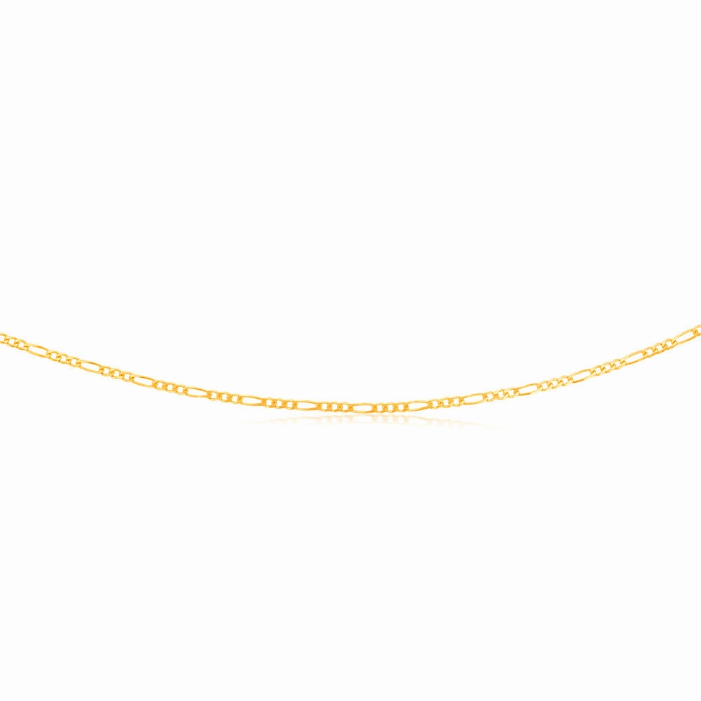 9ct Yellow Solid Gold 1:3 Figaro 40cm Chain 60Gauge