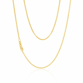 9ct Yellow Solid Gold 1.6mm Belcher Chain 45cm